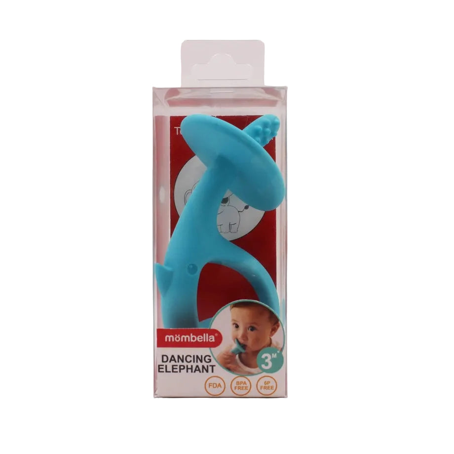 Mombella Dancing Elephant Teether Toy (Blue)