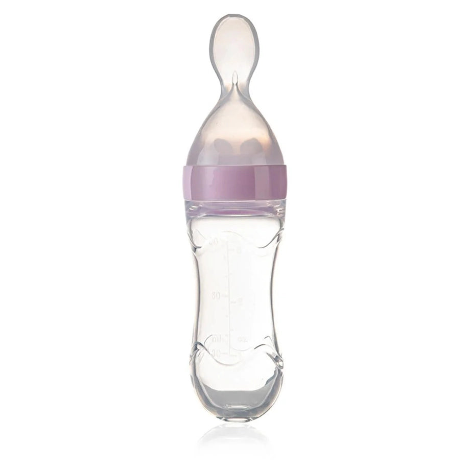 Babyjem Squeeze Silicone Baby Food & Cereal Spoon Feeder (Pink)