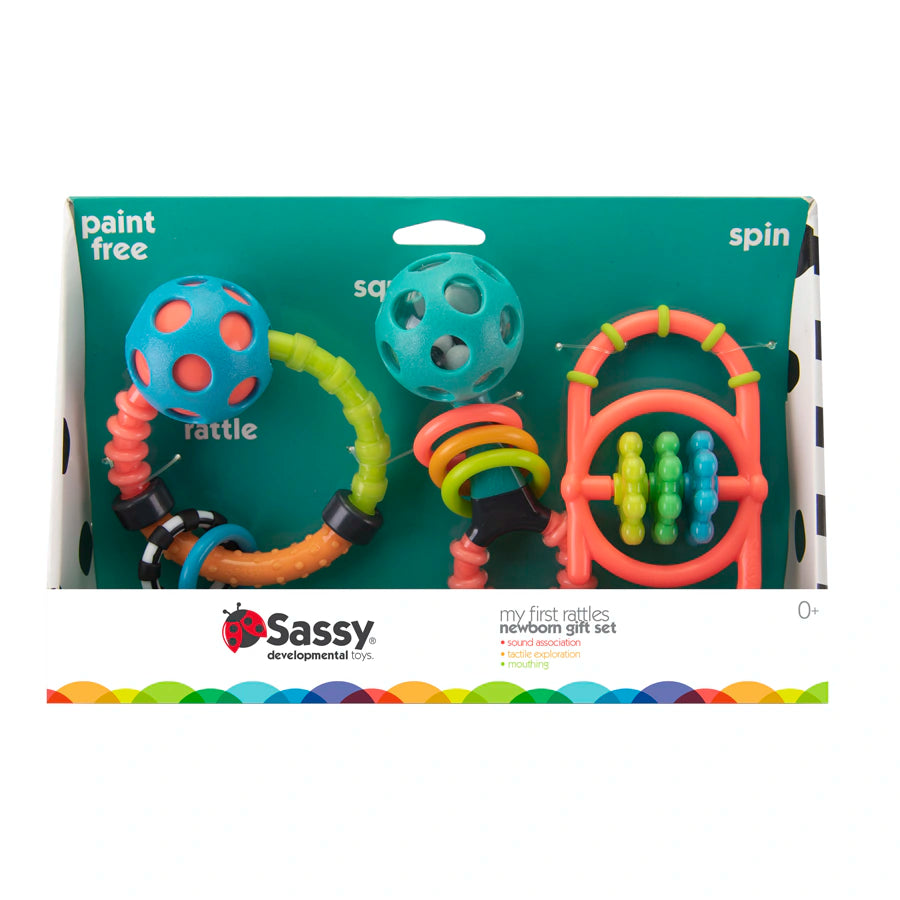 مجموعة هدايا Sassy My First Rattles لحديثي الولادة مجموعة هدايا Sassy My First Rattles لحديثي الولادة
