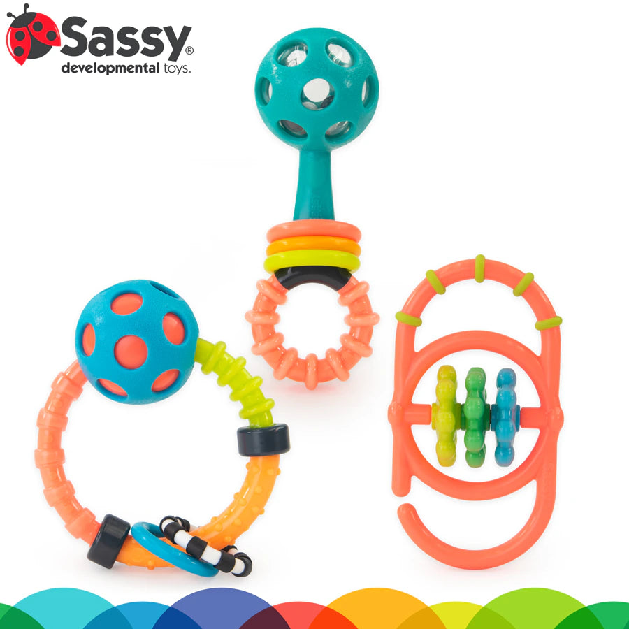 مجموعة هدايا Sassy My First Rattles لحديثي الولادة مجموعة هدايا Sassy My First Rattles لحديثي الولادة
