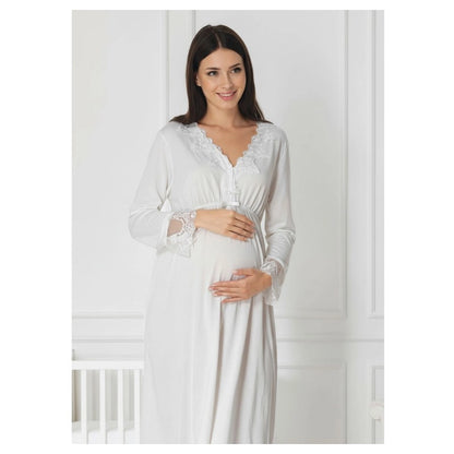 Mini Plum Nightie Maternity & Nursing (White)