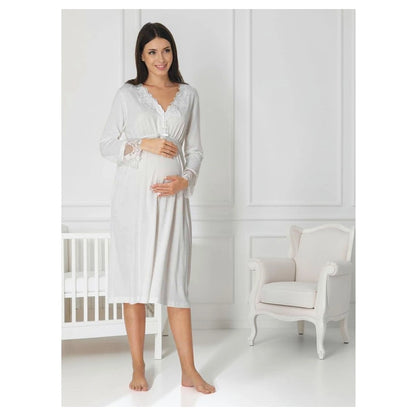 Mini Plum Nightie Maternity & Nursing (White)