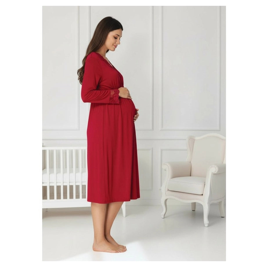 Mini Plum Nightie Maternity & Nursing (Cherry Red)