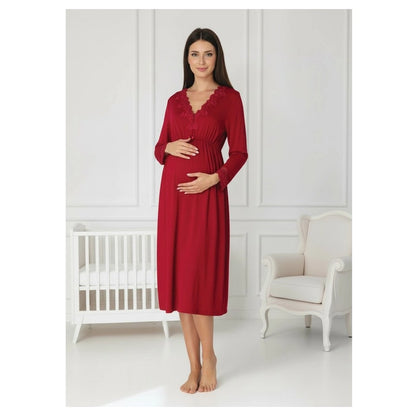 Mini Plum Nightie Maternity & Nursing (Cherry Red)