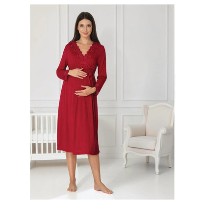 Mini Plum Nightie Maternity & Nursing (Cherry Red)