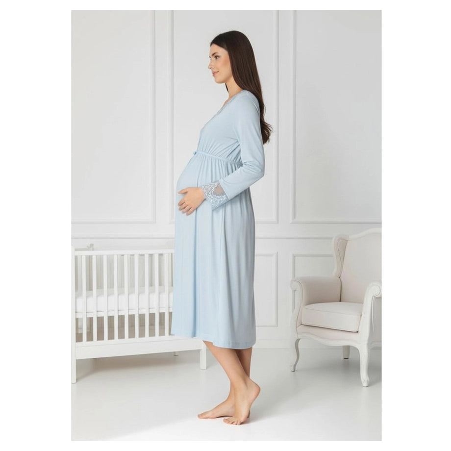 Mini Plum Nightie Maternity & Nursing (Blue)