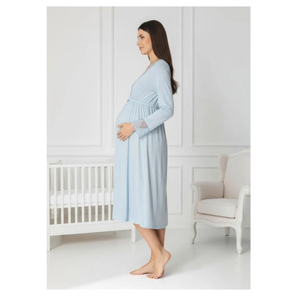 Mini Plum Nightie Maternity & Nursing (Blue)