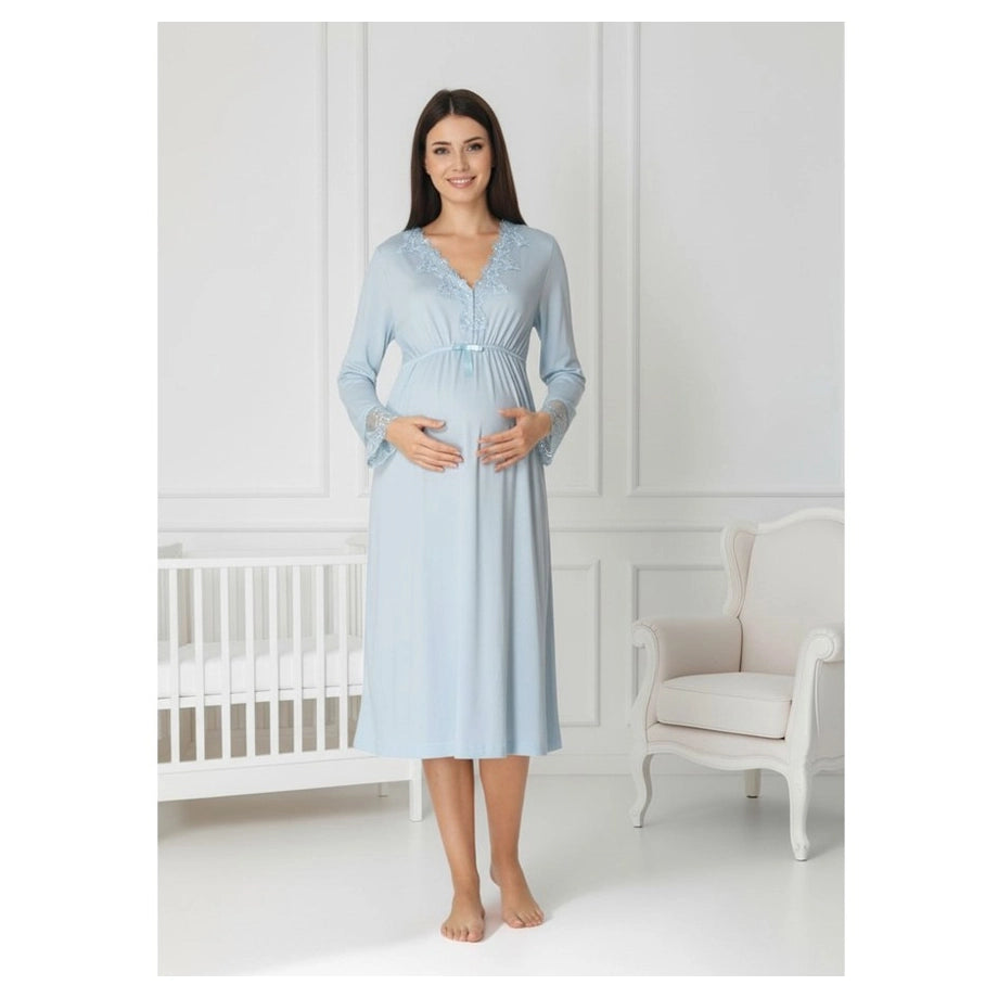 Mini Plum Nightie Maternity & Nursing (Blue)