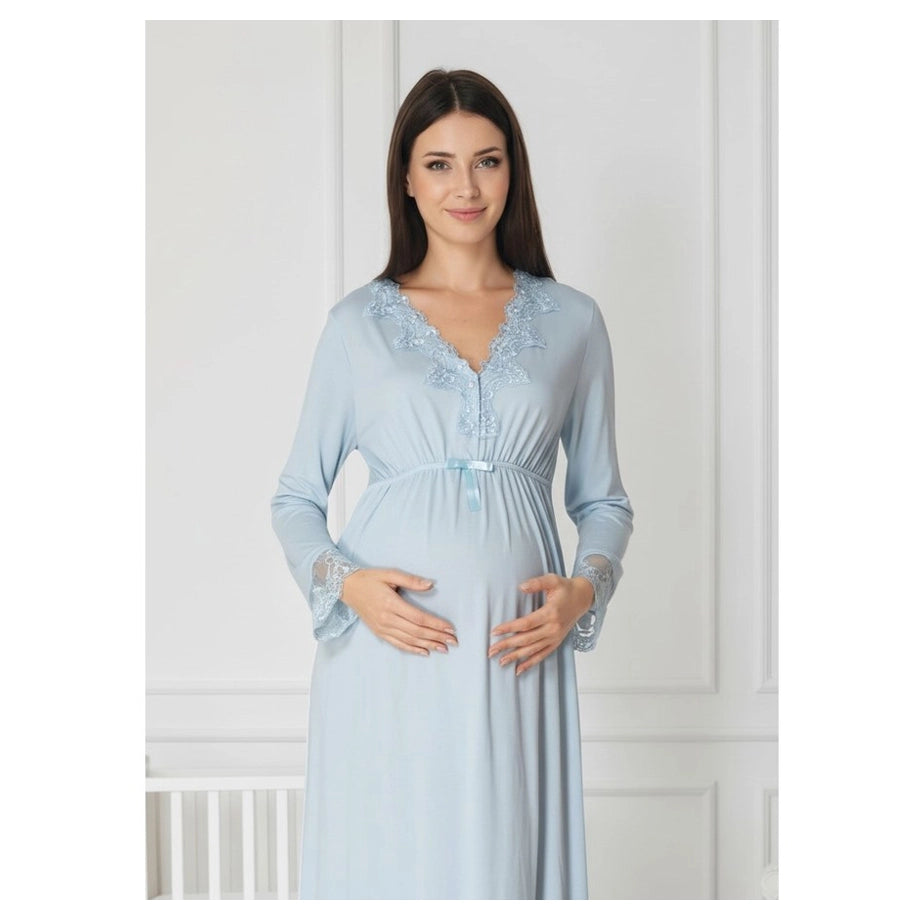 Mini Plum Nightie Maternity & Nursing (Blue)