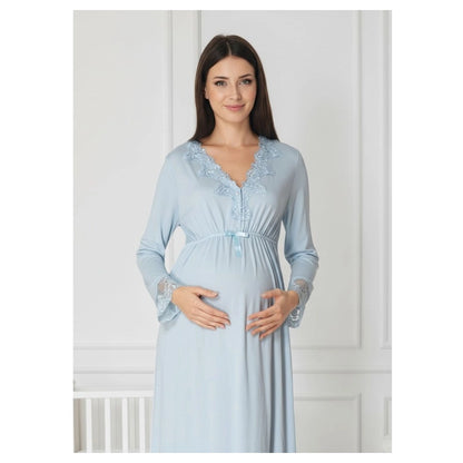 Mini Plum Nightie Maternity & Nursing (Blue)