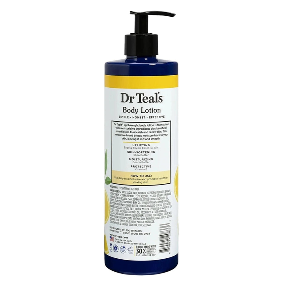 Dr. Teal's Body Lotion Lemon Prebiotic Lemon Balm & Essential Oils (532ml)