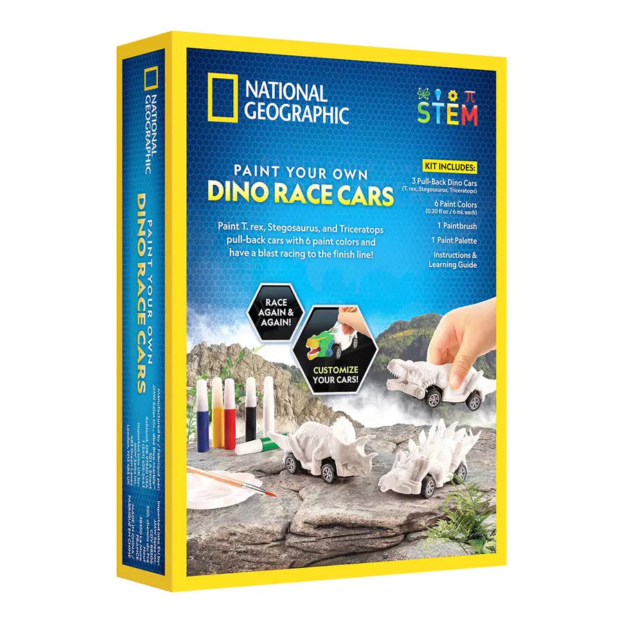 National Geographic Paint Your Own Dino Race Cars