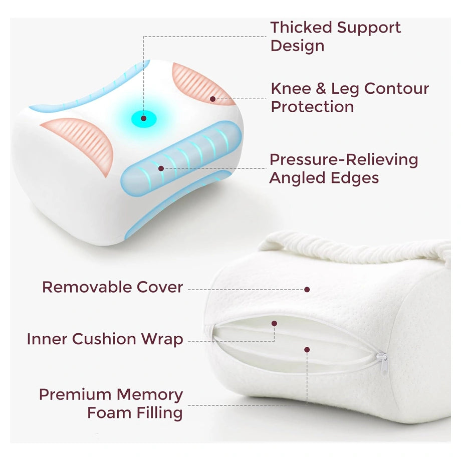 Momcozy Knee Pillow for Side Sleepers (White)