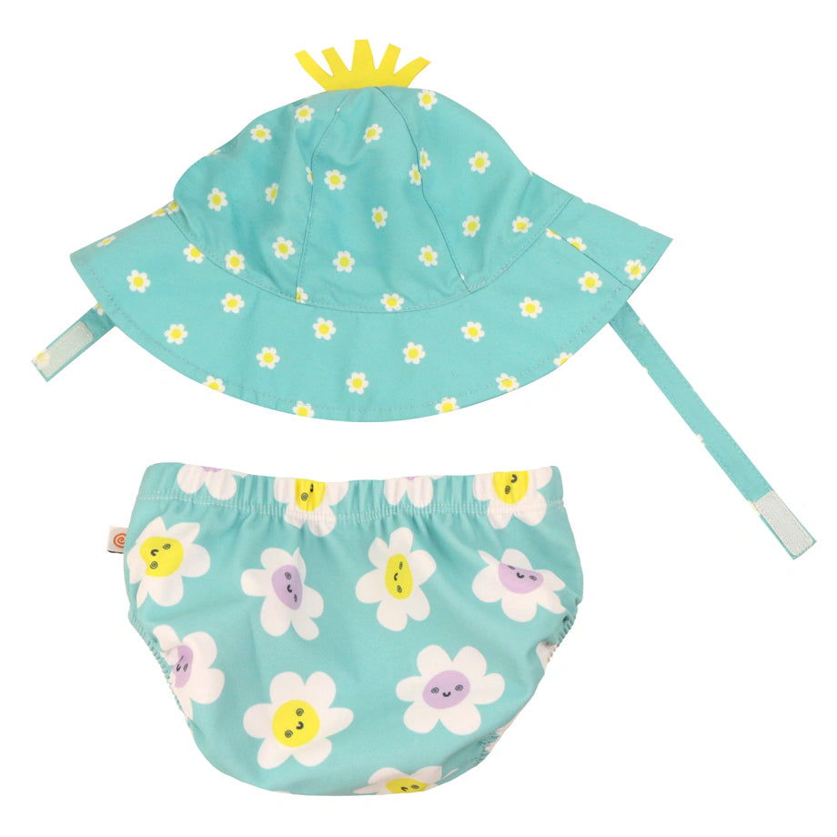 Zoocchini Baby Swim Diaper & Sun Hat Set Daisy