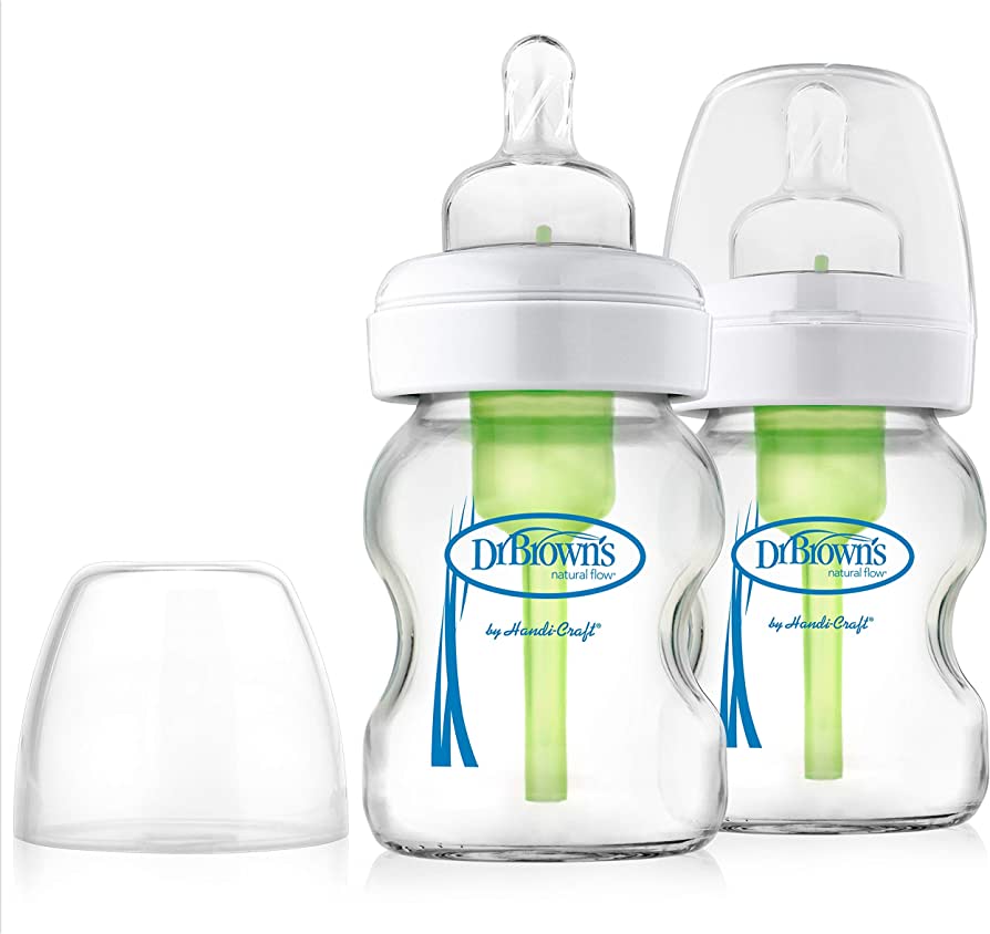5 oz / 150 ml Glass Wide-Neck "Options" Baby Bottle, 2-Pack