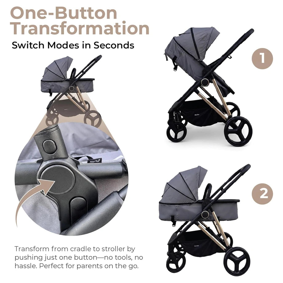 Nurtur Baby Stroller (Grey)