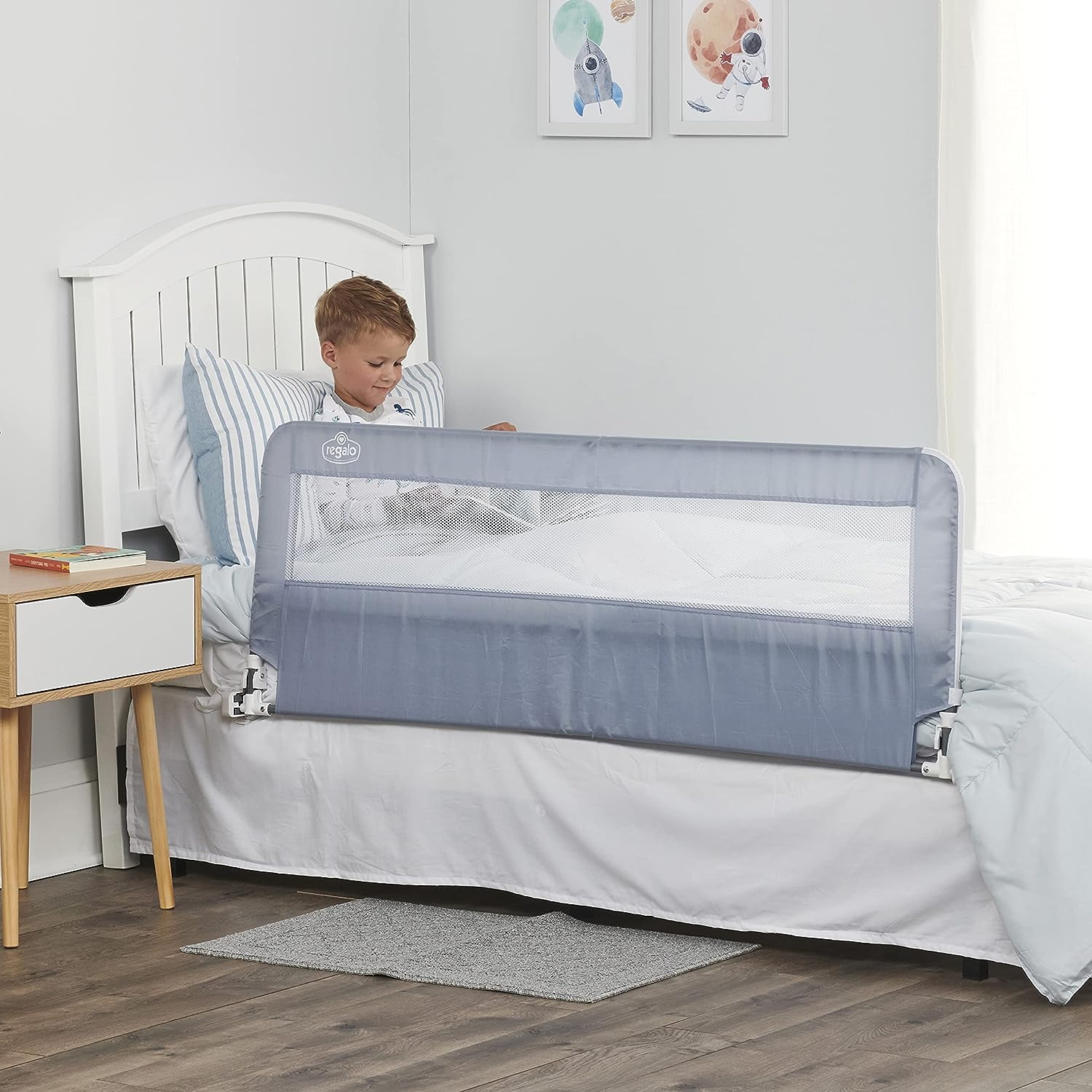 Regalo - HideAway Extra Long Bed Rail - Grey (137 x 50 cm)