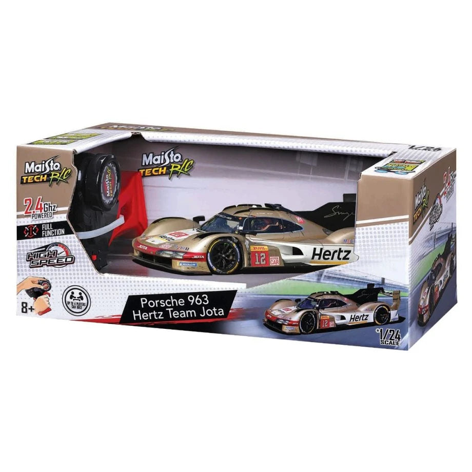 Maisto Tech Porsche 963 #12 Hertz Team Jota RC Car (1:24, Gold/Black)