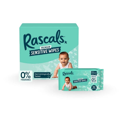 Rascals Premium Baby Sensitive Wipes (624 Count, 12 x 52)