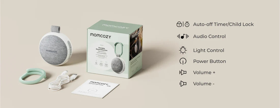 Momcozy Portable Sound Machine (Sage Green/Grey)