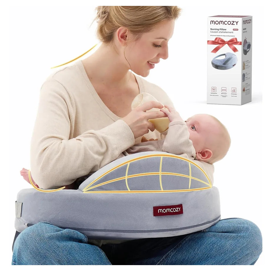 Momcozy Memory Foam Nursing Pillow - Grey