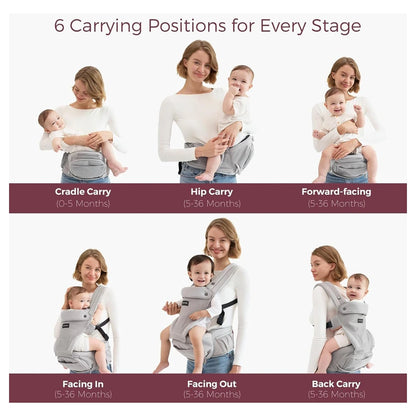 Momcozy Carrier With Hip Seat (Grey)