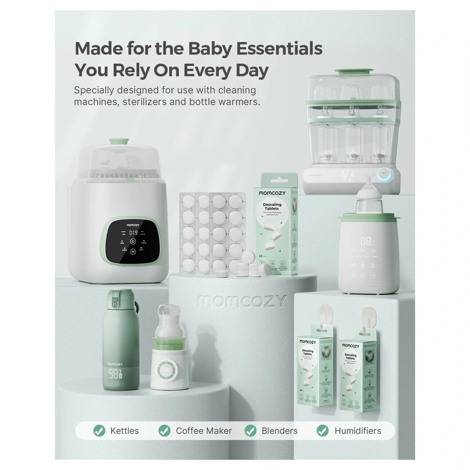 Momcozy Offical Descaling Tablets, Compatible KleanPal Pro Baby Bottle Washer - 30 Tablets