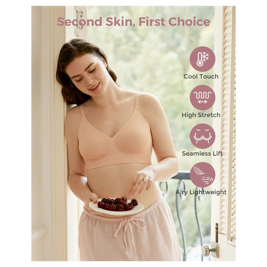 Momcozy Cool Fit T Shirt Bra-Oyster Pink/ Beige