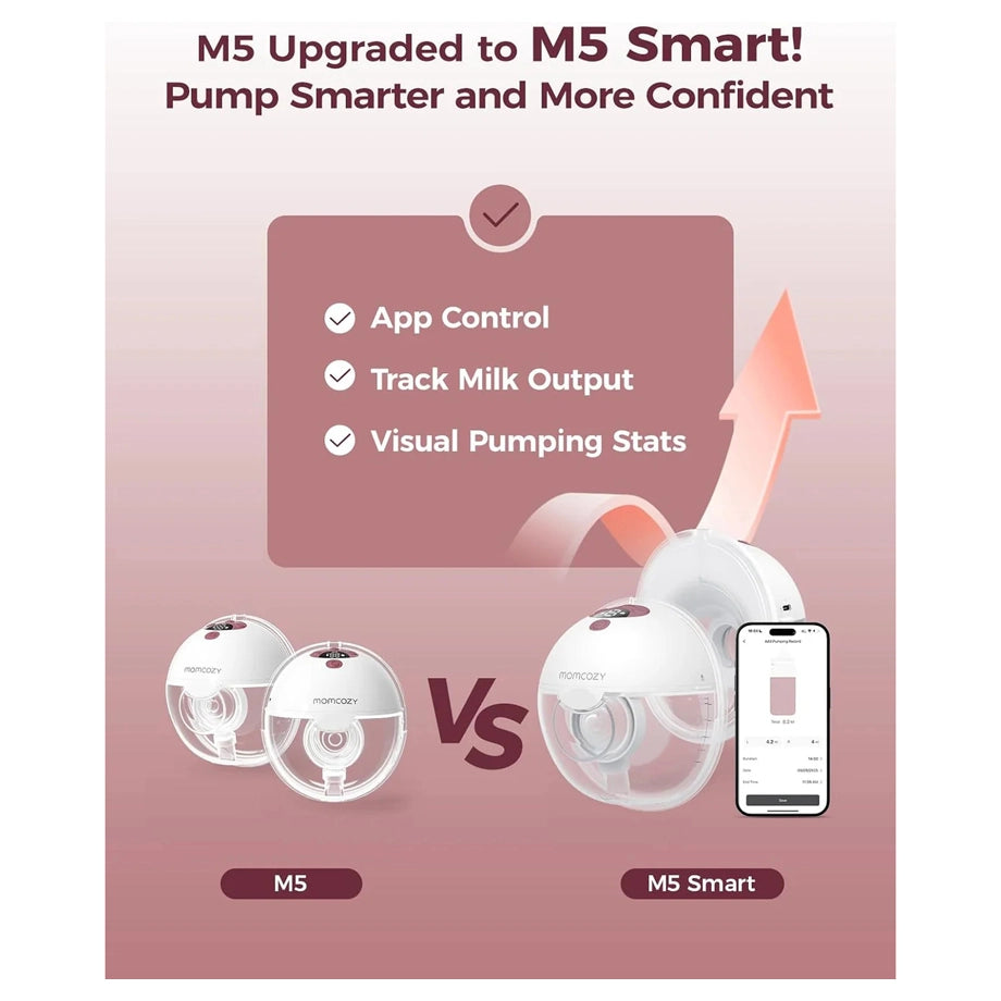 Momcozy Wearable Breast Pump M5 Smart (Maroon) Double
