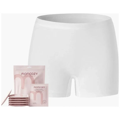 Momcozy Cotton Disposable Postpartum Boy Short Underwear (Medium, 7 Pack) - White