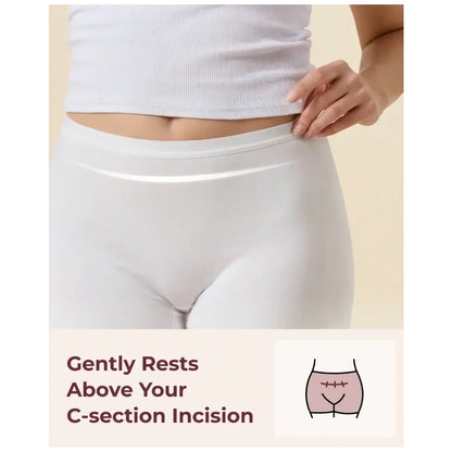 Momcozy Cotton Disposable Postpartum Boy Short Underwear (Medium, 7 Pack) - White