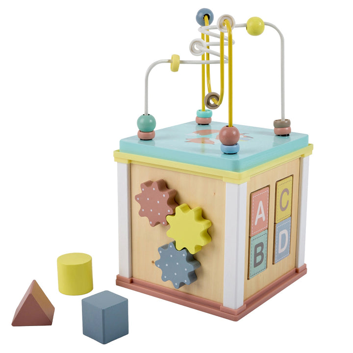 Eurekakids Multi-Activity Wooden Play Cube Educational Toy