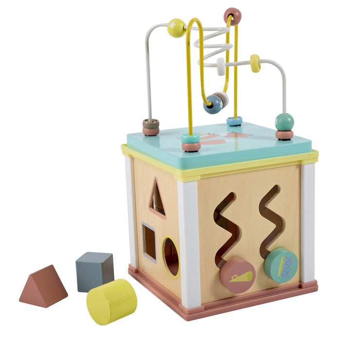 Eurekakids Multi-Activity Wooden Play Cube Educational Toy