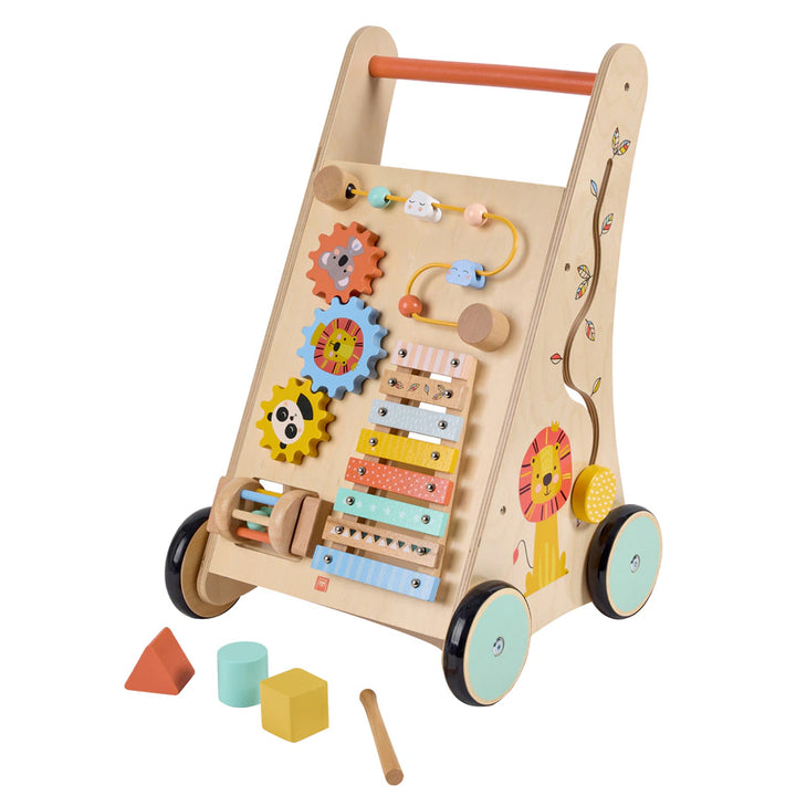Eurekakids Safari Wooden Baby Activity Walker w/ Xylophone