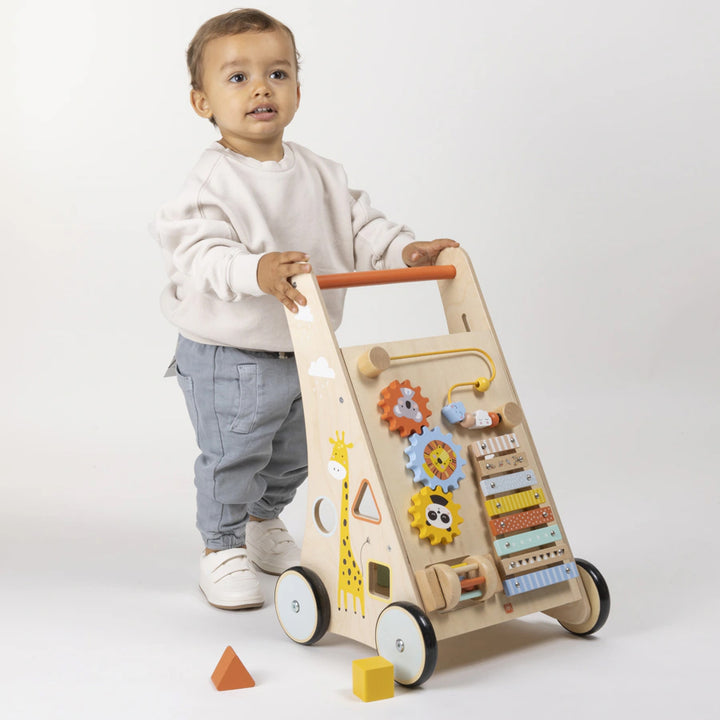 Eurekakids Safari Wooden Baby Activity Walker w/ Xylophone