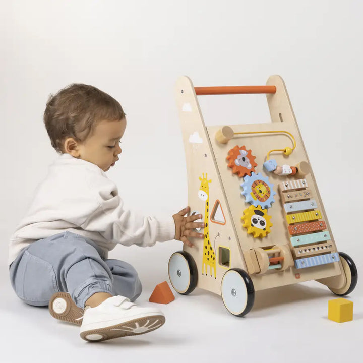 Eurekakids Safari Wooden Baby Activity Walker w/ Xylophone