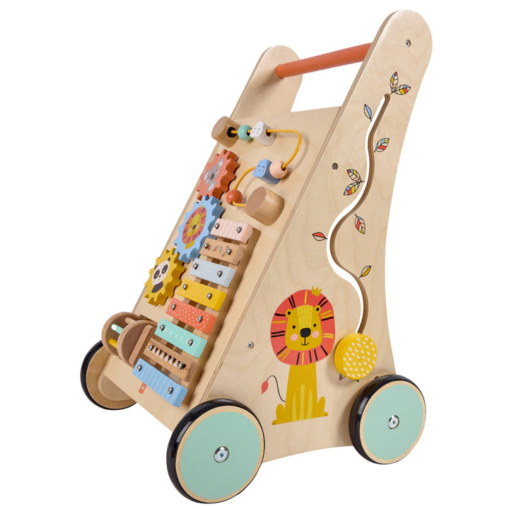 Eurekakids Safari Wooden Baby Activity Walker w/ Xylophone