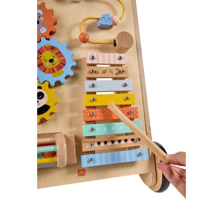 Eurekakids Safari Wooden Baby Activity Walker w/ Xylophone