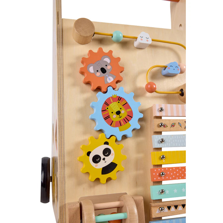 Eurekakids Safari Wooden Baby Activity Walker w/ Xylophone