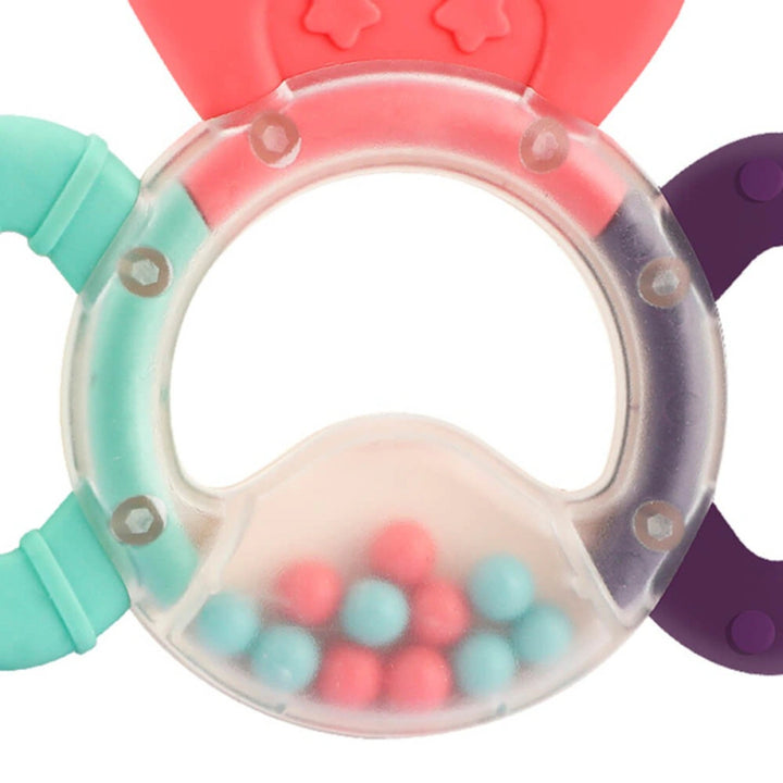 Eurekakids Silicone Baby Teether and Rattles, BPA Free 4pcs