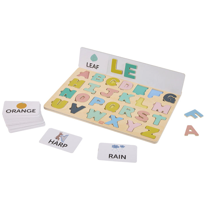 Eurekakids Wooden Magnetic Alphabet Puzzle with Activity Cards