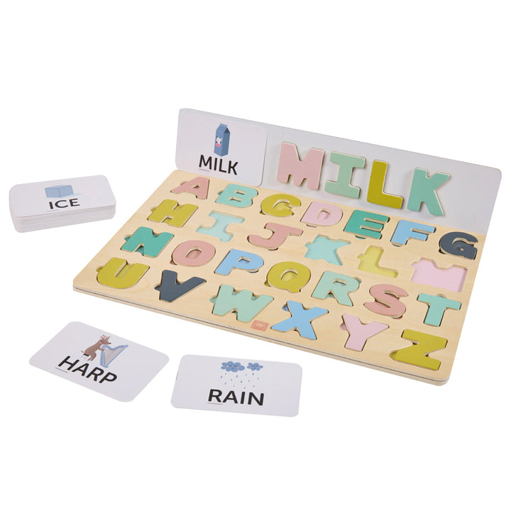 Eurekakids Wooden Magnetic Alphabet Puzzle with Activity Cards