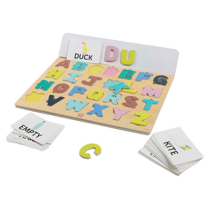 Eurekakids Wooden Magnetic Alphabet Puzzle with Activity Cards
