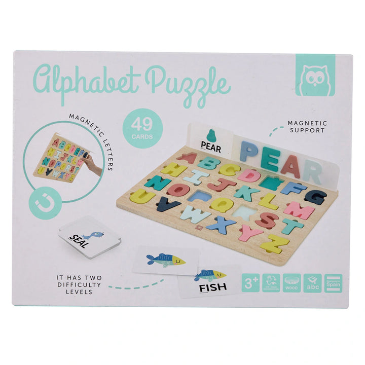 Eurekakids Wooden Magnetic Alphabet Puzzle with Activity Cards