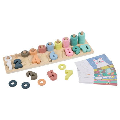 Eurekakids Wooden Numbers Puzzle with Activity Cards