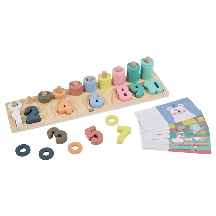 Eurekakids Wooden Numbers Puzzle with Activity Cards