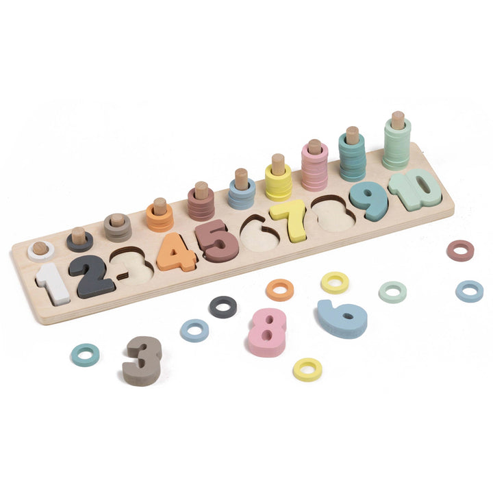 Eurekakids Wooden Numbers Puzzle with Activity Cards