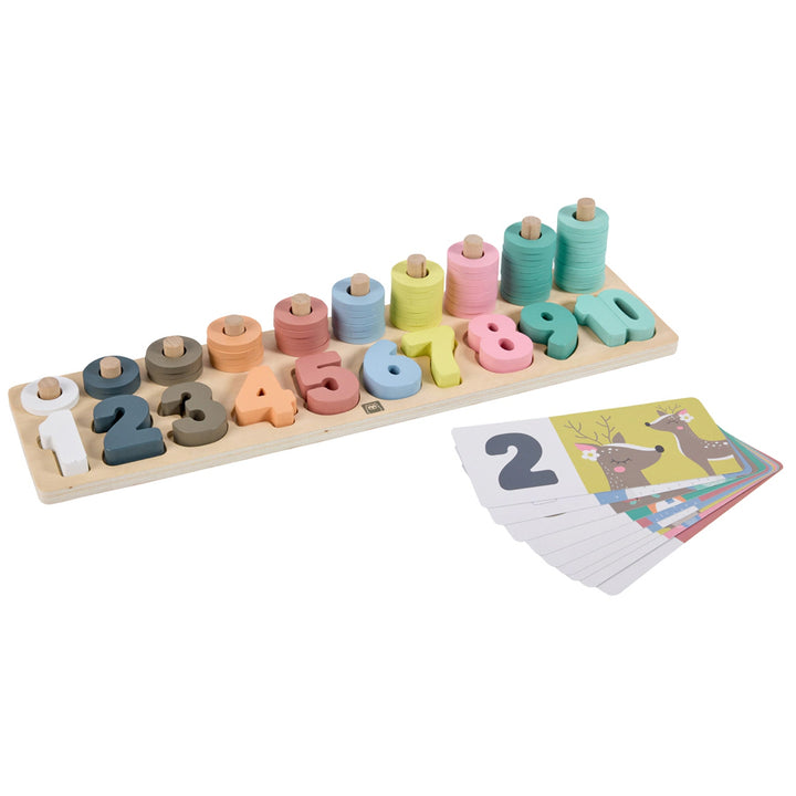 Eurekakids Wooden Numbers Puzzle with Activity Cards