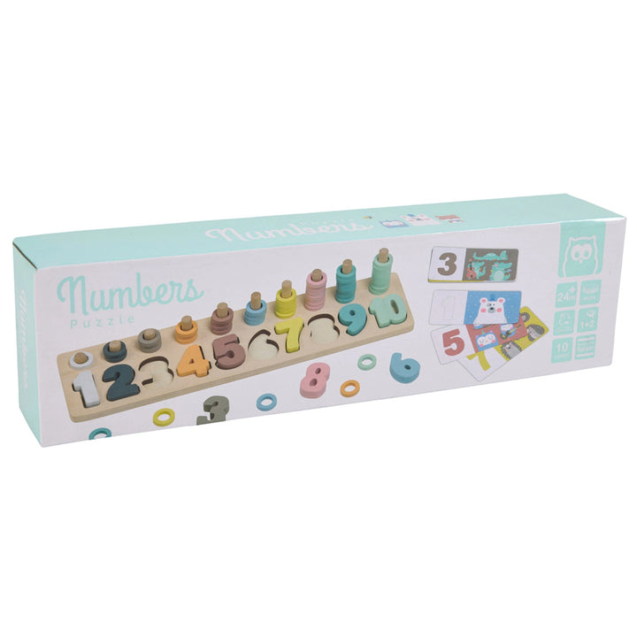 Eurekakids Wooden Numbers Puzzle with Activity Cards