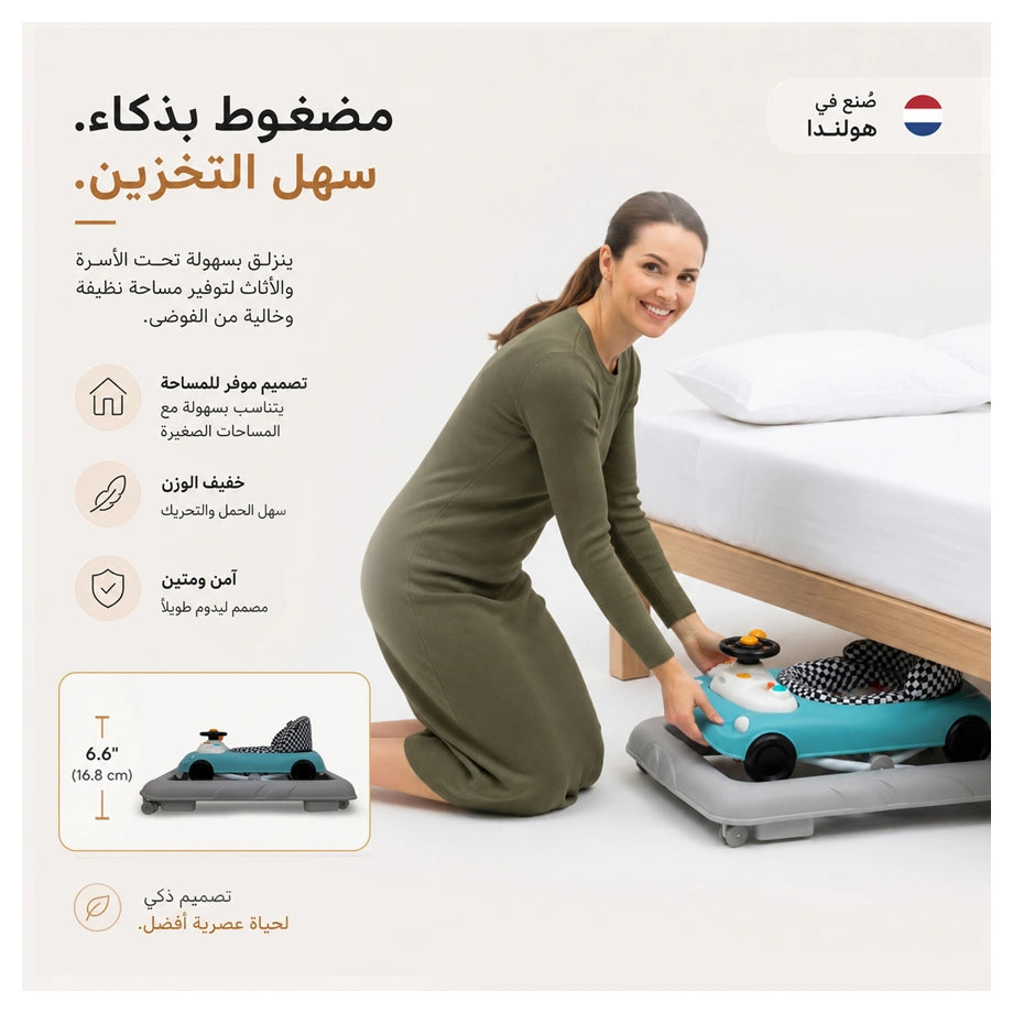 Neobreez 3-in-1 Navix Premium Activity Baby Walker (Blue/Grey)